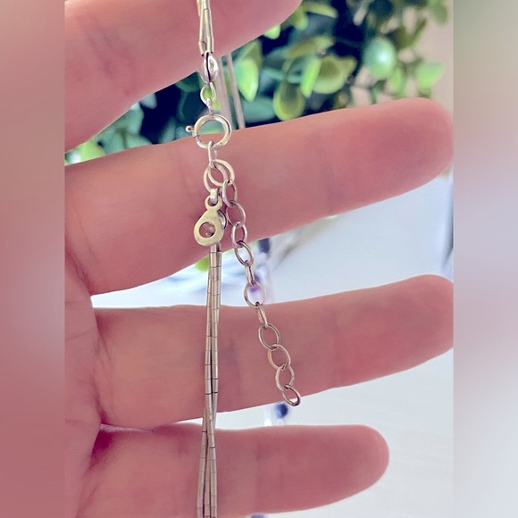 SHUBE Sterling Liquid Silver Amethyst Lapis block Bead Multi Strand Necklace - Picture 3 of 6